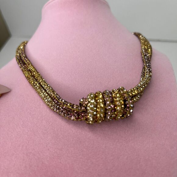 Necklace Rose Gold Rhinestones Elegant Jewelry  #566 - Picture 9 of 10